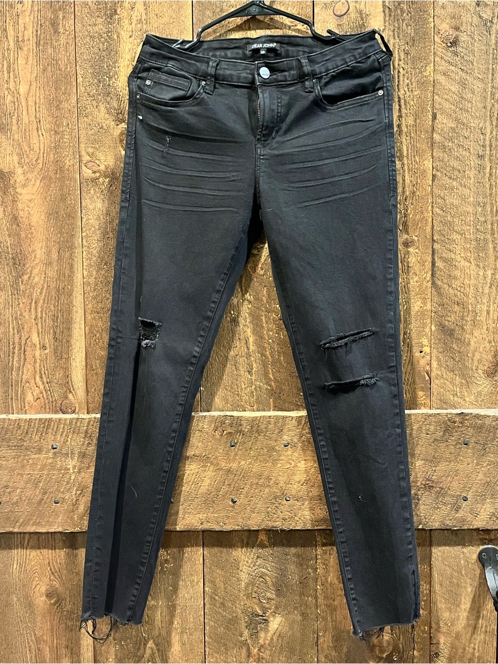 Dear John Black Distressed Skinny Jeans
